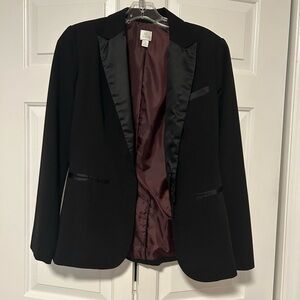 LC Lauren Conrad Black Blazer with Burgundy Lining